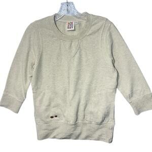 Roxy Women's Large Beige Pullover 3/4 Sleeve SweatShirt